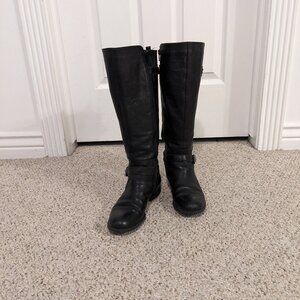 Naturalizer Black Knee High Boot with Buckle Detail